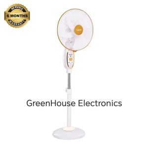Product Name: Vision Rechargeable Stand Fan – White & Gold Edition Copy Remot Control