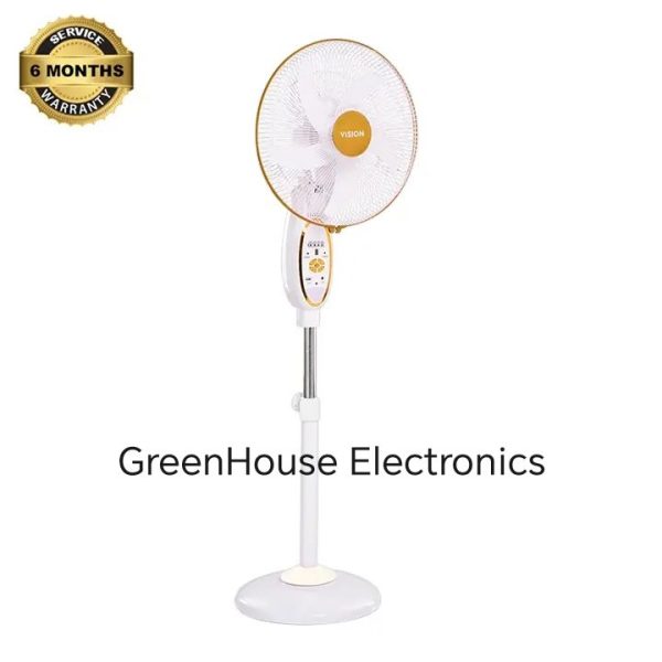 Product Name: Vision Rechargeable Stand Fan – White & Gold Edition Copy