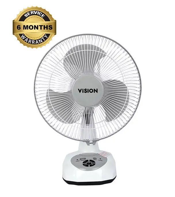 Vision Rechargeable Table Fan 12 Inch With USB Charger